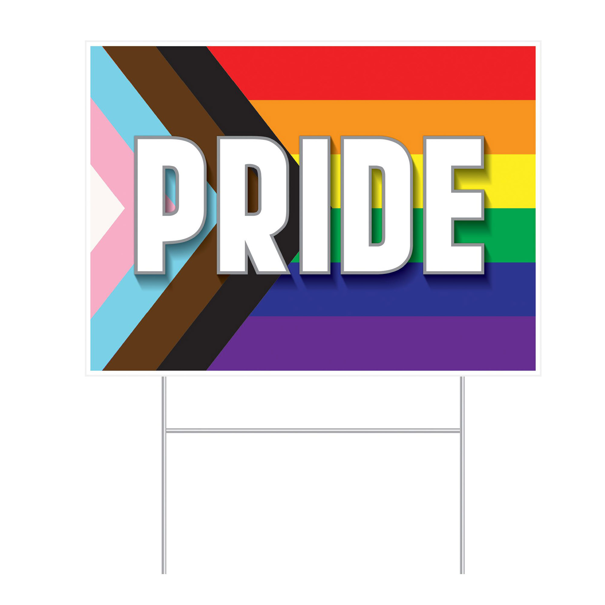 Progress Pride Flag Yard Sign